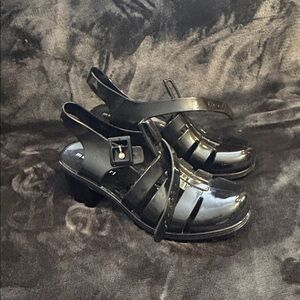 Madden Girl Black Patent Slingback Jelly Mules